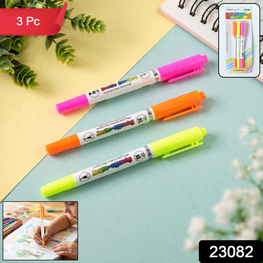 double color highlighter pens in bright neon shades