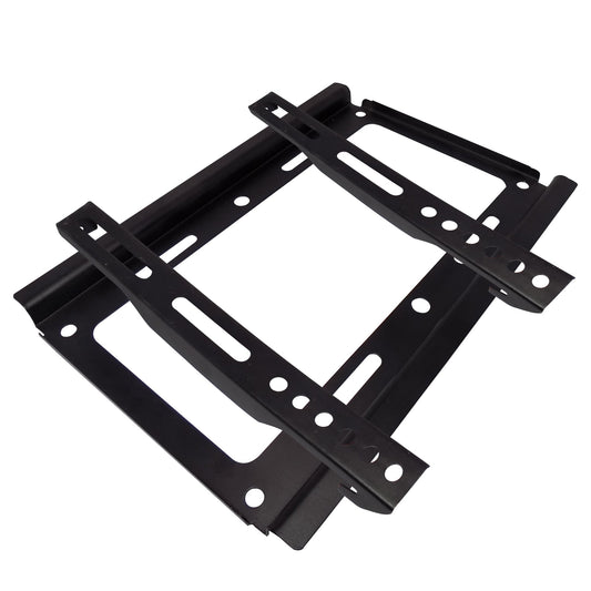 Front view of the universal TV wall mount with mounting hardware.